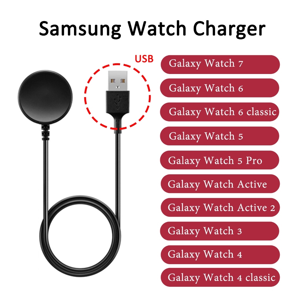 สายชาร์จนาฬิกา Samsung Galaxy Watch 7/ 6 / 5 / 4 / 3 Active2 /1 Watch 6 / 4 classic