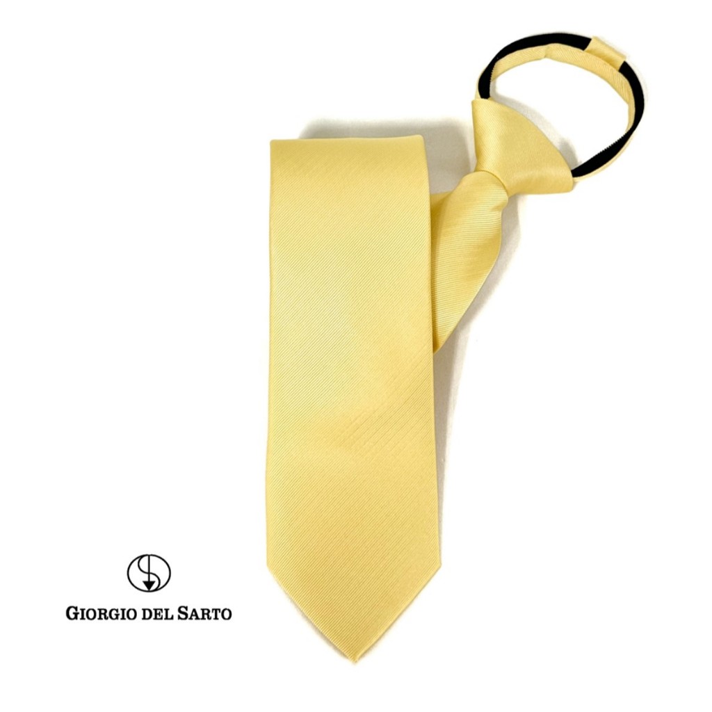 Giorgio Del Sarto Adults Zipper Tie Yellow T ไทซิป เนคไทสำเร็จรูปสีเหลือง
