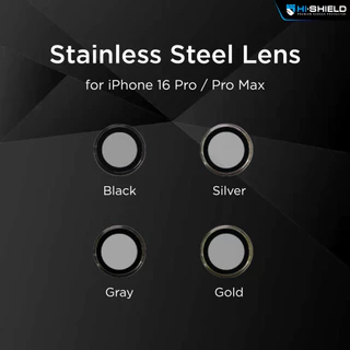 [ฟิล์มกล้อง Stainless steel iPhone 16Pro/Promax] HI-SHIELD กระจกกันเลนส์กล้อง Stainless steel