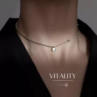 GLAMOR✨สร้อยเงิน Vitality สร้อยคอเท่ๆ สร้อยจี้ สร้อยคอเงิน สร้อยแฟชั่น จี้เงินแท้ สร้อยคอสวยๆ