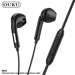 หูฟัง OUKU M34 หูฟังแบบมีสาย พร้อมไมค์ สำหรับ Aux 3.5mm.คุยโทรศัพท์ได้ ฟังเพลง คุณภาพเสียงดี