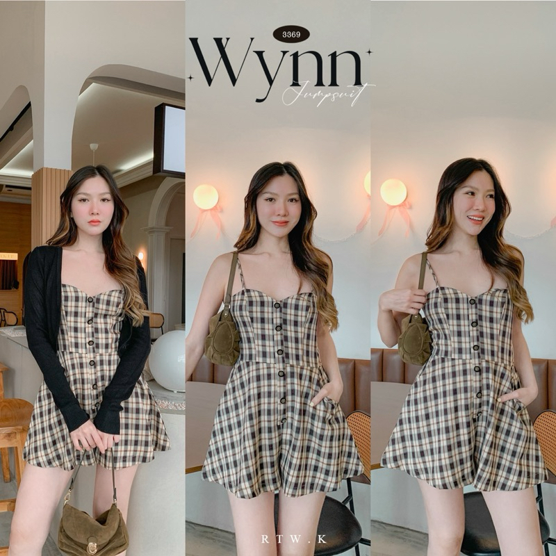 Wynn Jumpsuit - กางเกงจั๊มสูทขาสั้น ผ้าพลิ้วไม่หนาใส่สบาย สายเสื้อปรับได้ มีกระเป๋าข้าง + ซิปหลัง RT