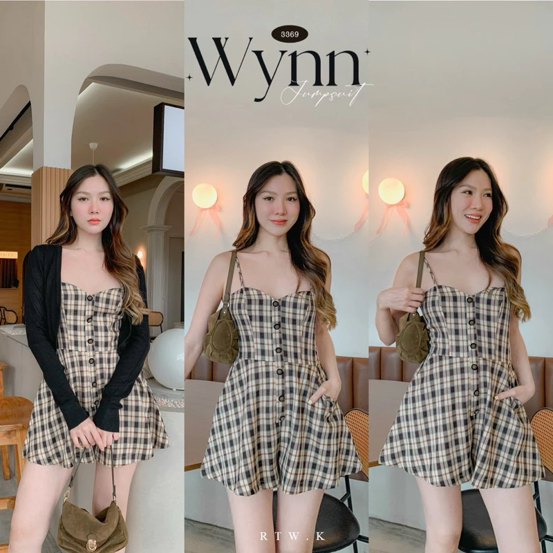 Wynn Jumpsuit - กางเกงจั๊มสูทขาสั้น ผ้าพลิ้วไม่หนาใส่สบาย สายเสื้อปรับได้ มีกระเป๋าข้าง + ซิปหลัง RTW Clothing Women