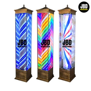 JBD storehouse ไฟหมุนตั้งพื้น ไฟหมุนร้านตัดผม ไฟหมุนร้านเสริ…