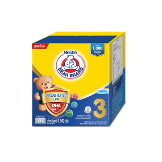 [นมผง] BEAR BRAND นมผง ตราหมี โพรเท็กชั่นสูตร 3 รสจืด 1500 กรัม นมผงสำหรับเด็กอายุ 1 ปีขึ้นไปและทุกคนในครอบครัว