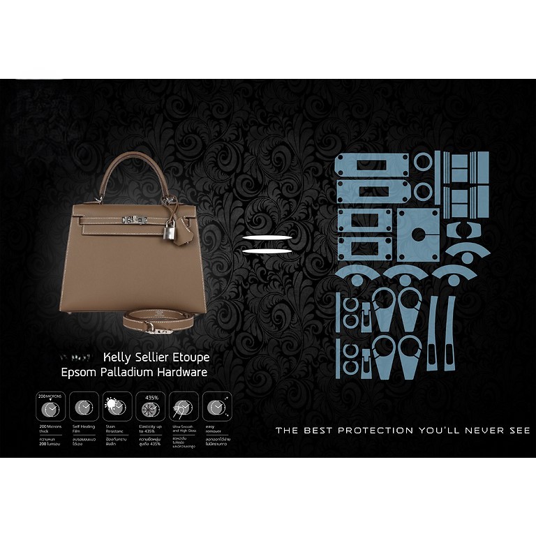 ฟิล์มกันรอยนาฬิกา Watch Protection Film Hermes Kelly Sellier Etoupe Epsom Palladium Hardware