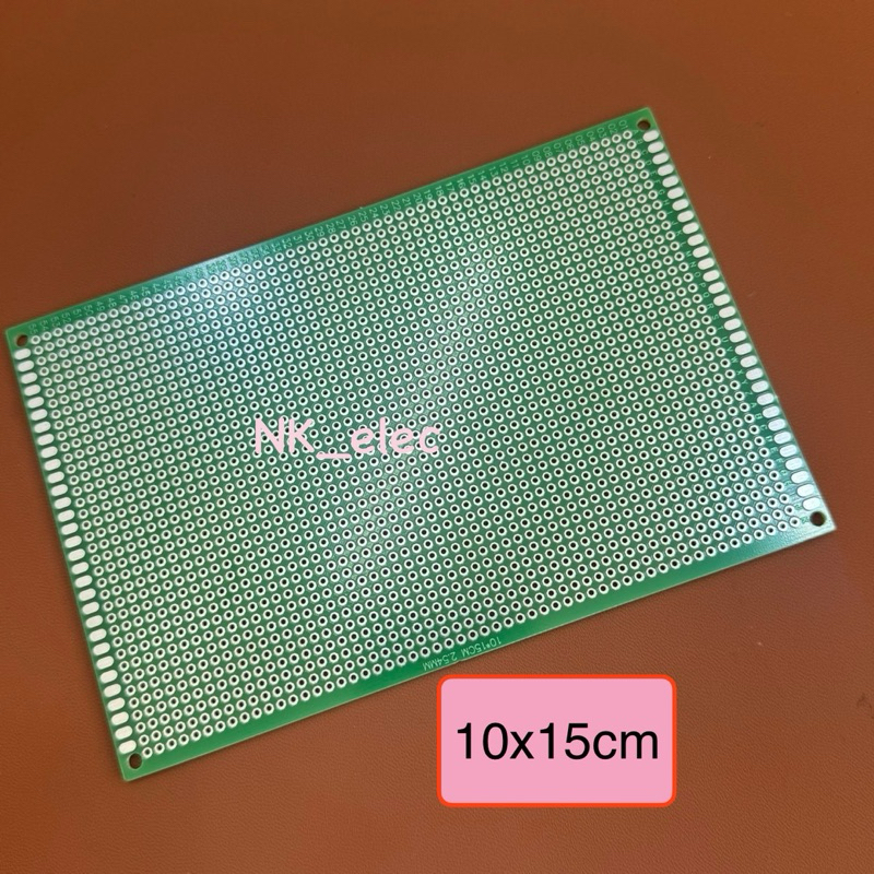 แผ่นปริ๊นอเนกประสงค์ PCB 1 หน้า 2.54mm ไข่ปลา สีเขียว คุณภาพดี  PCB Board 6x8CM , 10x15CM