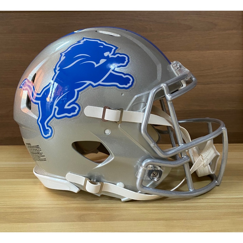 Detroit Lions หมวกอเมริกันฟุตบอล NFL ยี่ห้อ Riddell รุ่น Speed Full Size Authentic Helmet ขนาดใหญ่เท