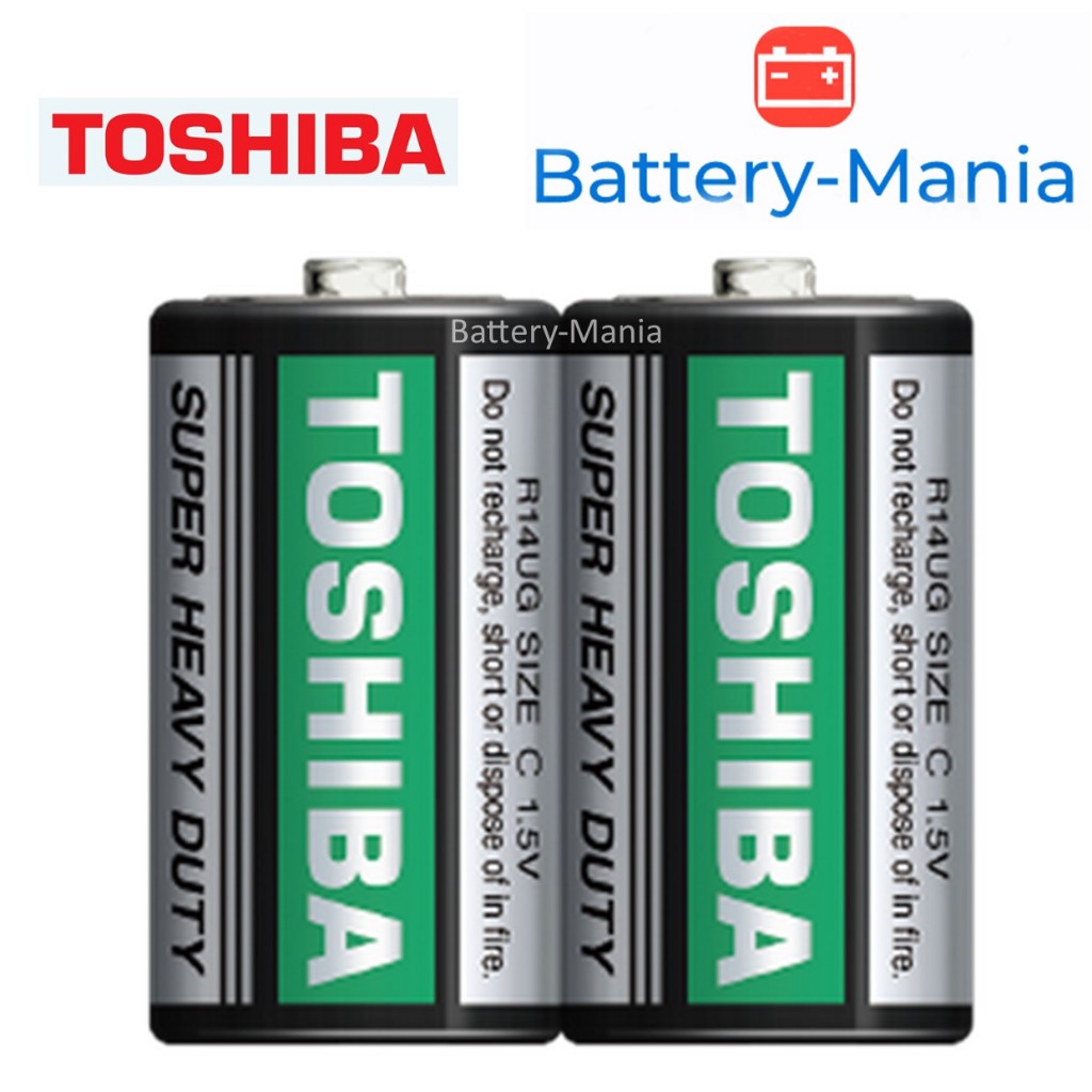 ถ่านคาร์บอนซิงค์ C Toshiba Heavy Duty R14UG แพค 2 ก้อน ออกใบกำกับภาษีได้ batterymania