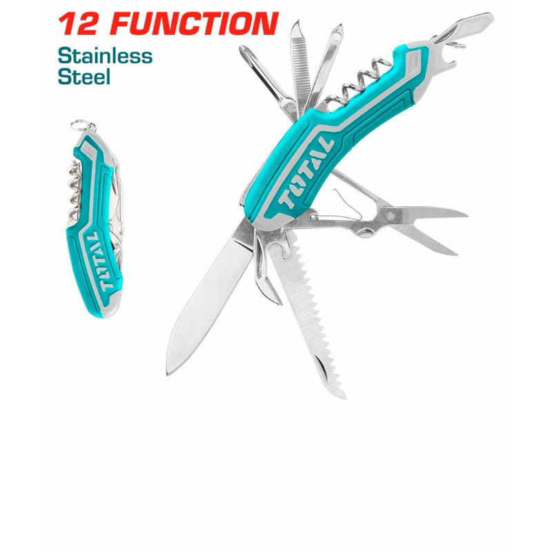 TOTAL มีดพกอเนกประสงค์ 12 in 1 รุ่น THMFK0126 ( Multi-function Knife ) มีดพก มีดอเนกประสงค์ Swiss Knife