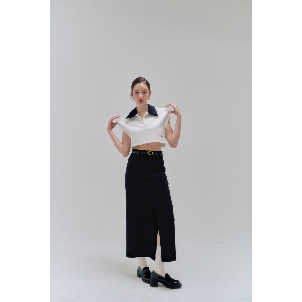 DEARDARLING RALPH CROP POLO TOP เสื้อโปโลทรงแขนเลย