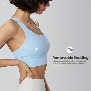 สปอร์ตบรา สายไขว้ Nuls fabric นุ่มสบาย กระชับ ฟองน้ำถอดได้ (WX1249)
