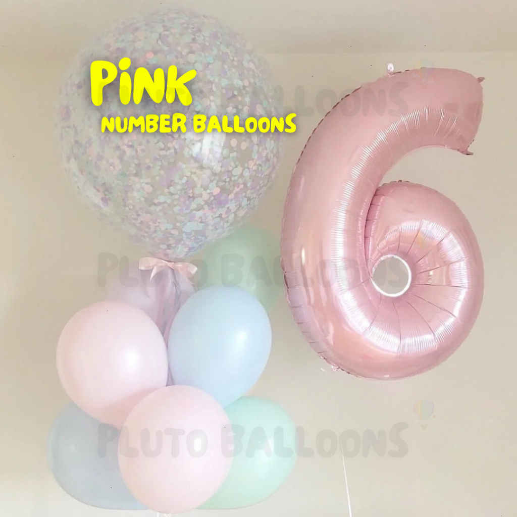[ร้านไทย] -🎈ลูกโป่งฟอยล์ตัวเลขขนาดใหญ่ [32 นิ้ว] ใบหนา ไม่ยุบง่าย🎈สีชมพู