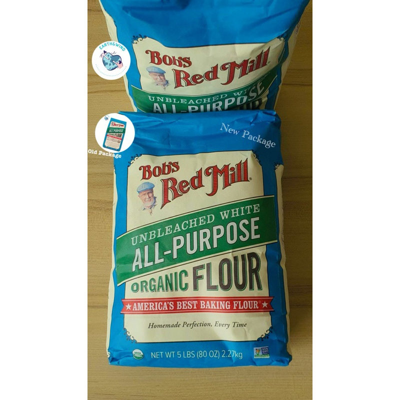 Unbleached White All Purpose Flour 2.27 kg Bob's Red Mill OGเเป้งสาลีอเนกประสงค์