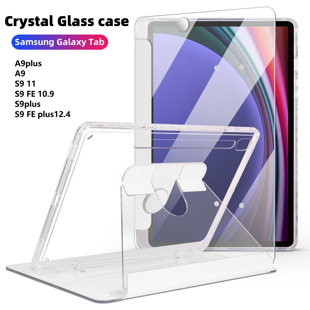 NEW ARRIVAL Crystal Glass case Samsung Galaxy Tab S9FE Wifi Samsung Tab A9 sim Tab A9+ Sim Samsung G