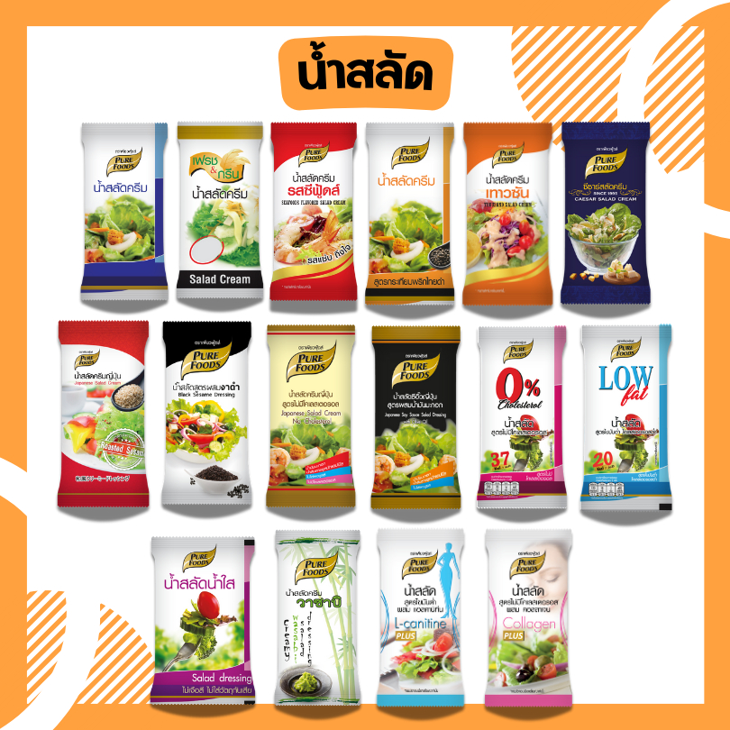น้ำสลัด ขนาด 50-100 กรัม หลากหลายรสชาติ ไม่ซ้ำกัน อร่อยทุกสูตร เลือกได้ตามความชอบ สำหรับ 1 จาน อร่อย