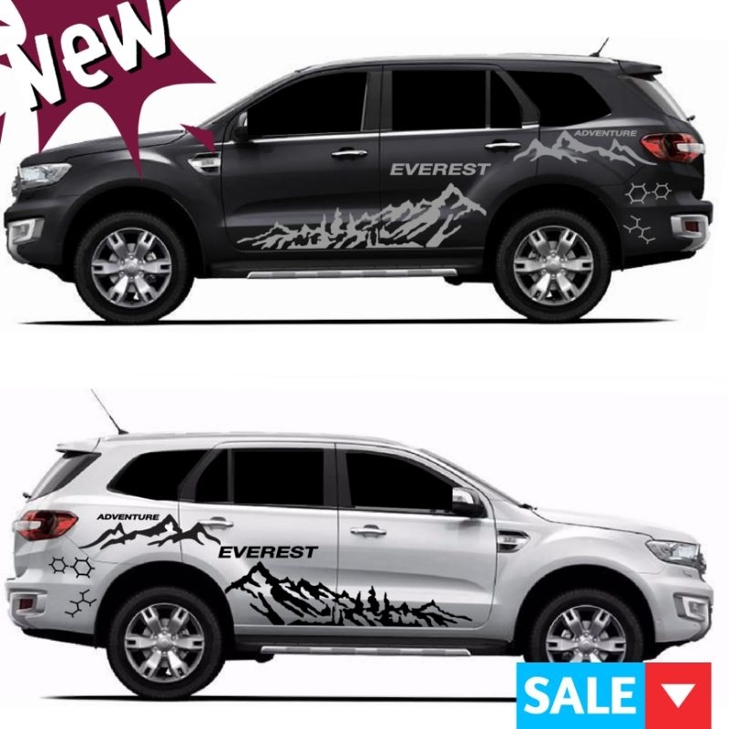 สติกเกอร์ลายภูเขา สติกเกอร์ติดข้างรถ ford everest อุปกรณ์แต่งรถ สามราถติดตั้งเองได้