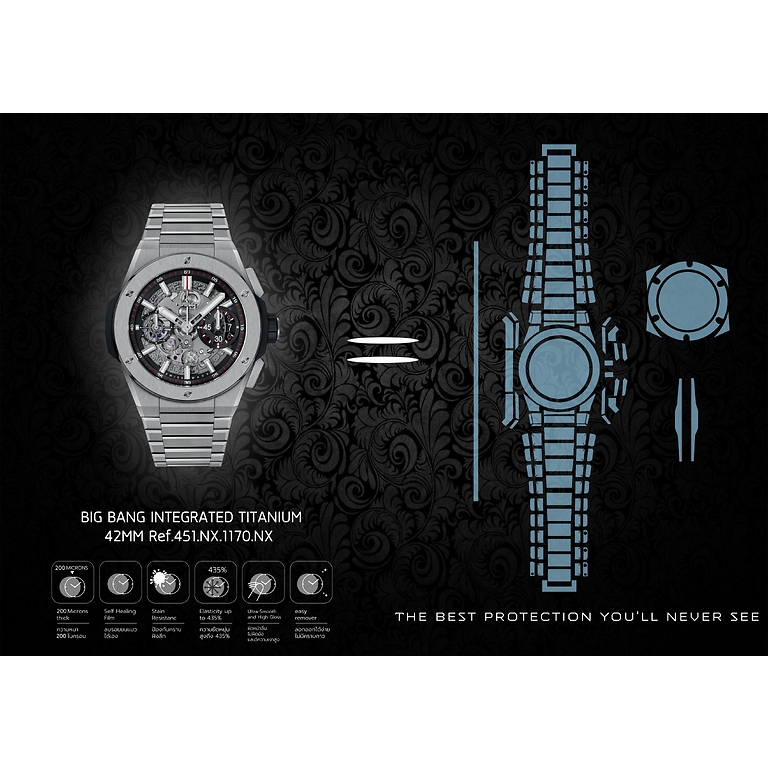 ฟิล์มกันรอยนาฬิกา Watch Protection Film สำหรับ แบรนด์ Hublot Big Bang Integrated Titanium 42mm Ref.4