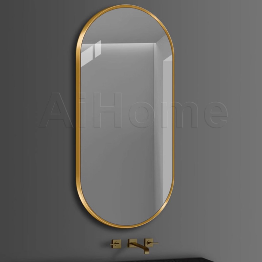 AiHome กระจกแท้ 70/80cm กระจกห้องน้ำ บานใหญ่ กระจกติดผนัง กรอบ​สวย ผิวเรียบสนิท แนวนอน แนวตั้ง