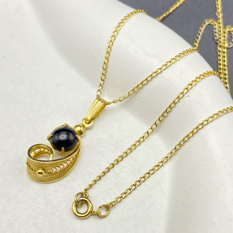 สร้อยคอจี้วัสดุธรรมชาติ หุ้มทอง 1/20 12K GF