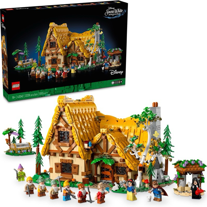 Lego 43242 snow, White and Seven dwarfs มือหนึ่งกล่องสวยพร้อมกล่องน้ำตาลตรงรุ่นของแท้ 100% พร้อมส่ง