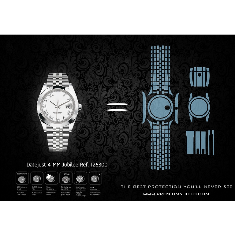 ฟิล์มกันรอยนาฬิกา Protection Film สำหรับ แบรนด์ รุ่น Rolex Datejust 41mm Ref.126300