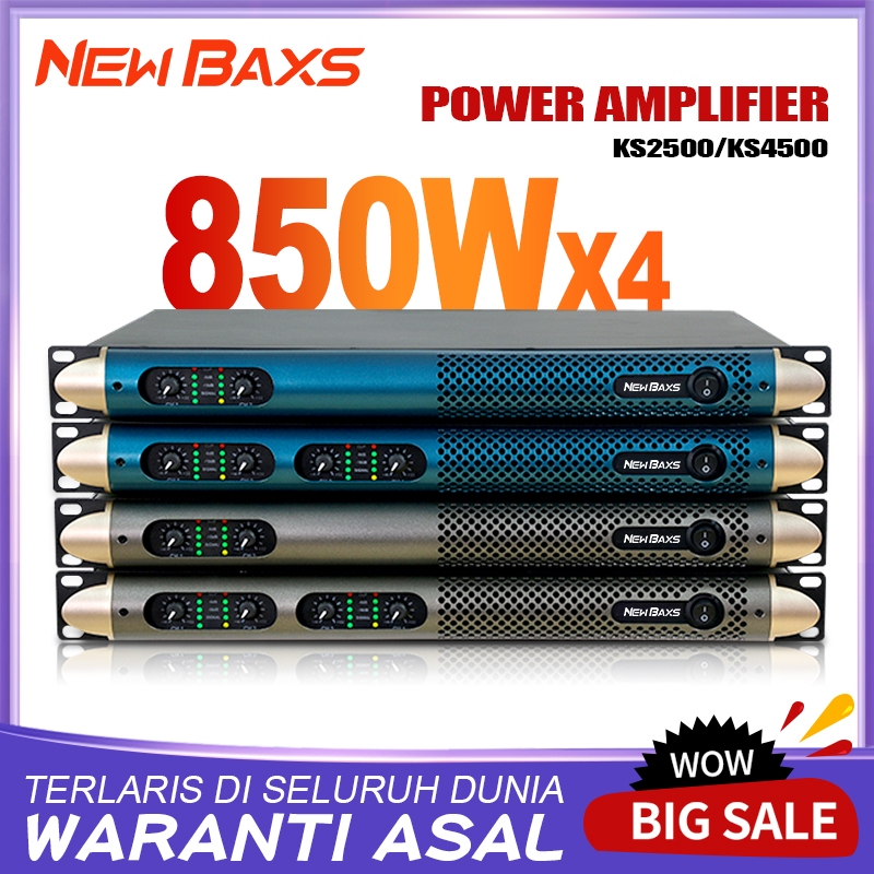 NEW BAXS KS2500/KS4500 เครื่องขยายเสียงดิจิตอล แอมพลิฟายเออร์ 2/4 แชนเนล เพาเวอร์แอมป์ 800 วัตต์ การออกแบบที่เงียบ