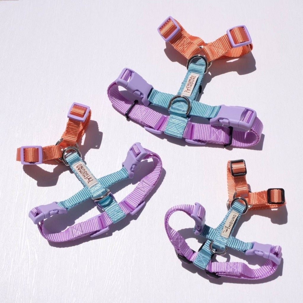 สายรัดอกสุนัข Human & Hound รุ่น h-harness ไซส์ XS-L :  สี Cotton Candy ทรง H-harness