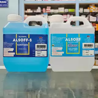 Alsoff Hand Sanitizer แอลซอฟฟ์ แอลกอฮอล์ล้างมือ แบบน้ำ แอลกอฮอล์ แกลอน 1 ลิตร Alsoff-S