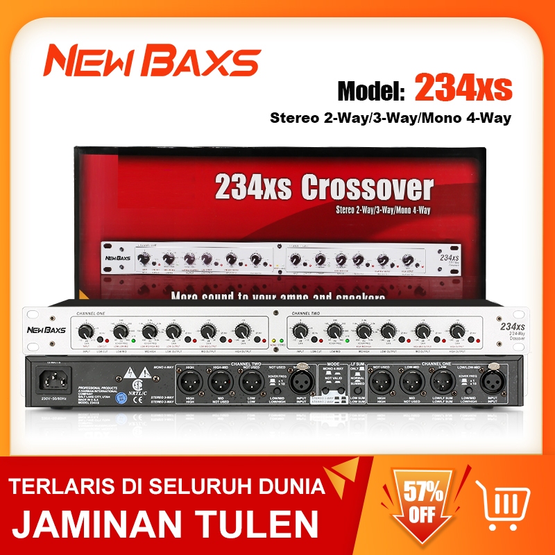 NEW BAXS ครอสโอเวอร์แบบอิเล็กทรอนิกส์ 234XS 2/3 พร้อมความสูงที่ปรับได้สำหรับ KTV/แถบเวที COD
