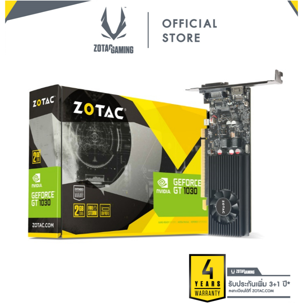 ZOTAC GeForce® GT 1030 2GB GDDR5 HDMI/DVI Low Profile (ZT-P10300A-10L) การ์ดจอ