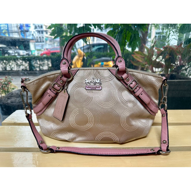 Coach Madison Dotted Op Art Sophia Satchel (Rose)