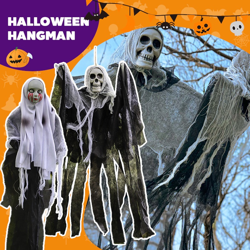 🎃🎃Halloween [จัดส่งจากกรุงเทพฯ] ขายปลีก/ผ้ากอซกะโหลกฮาโลวีน เครื่องประดับใบหน้าผี ผีชายและหญิง อุปกรณ์ประกอบฉากสยองขวัญ