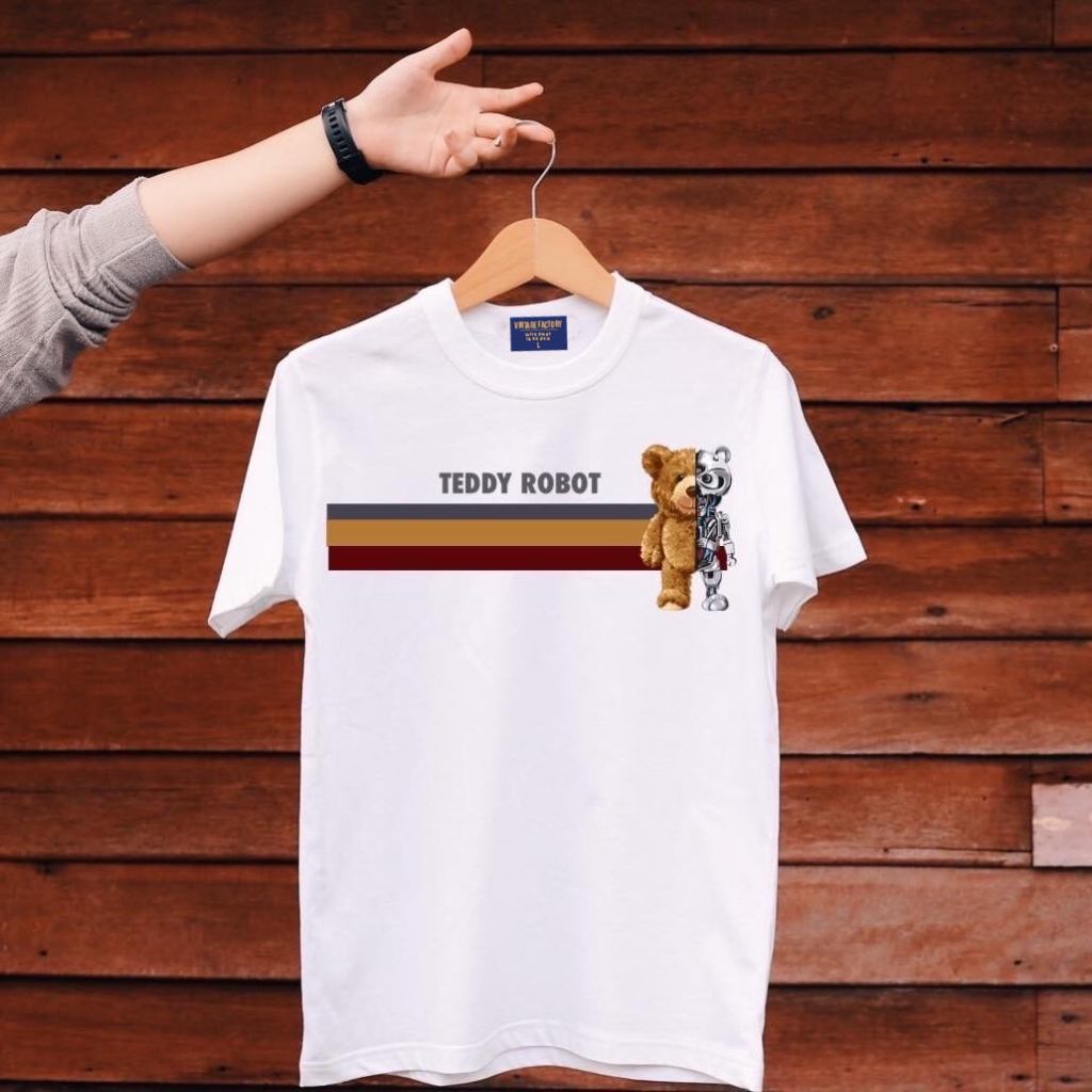 (พร้อมส่ง) เสื้อยืด TEDDY ROBOT ผ้าฝ้าย 100% เนื้อผ้านุ่มใส่สบาย เสื้อ