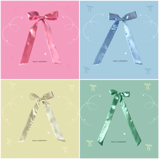 โบว์ผูกผม ริบบิ้น ผ้าซาตินต่วน แบบเรียบ ยาว90-110cm เงา ลื่น สวยน่ารัก 31สี