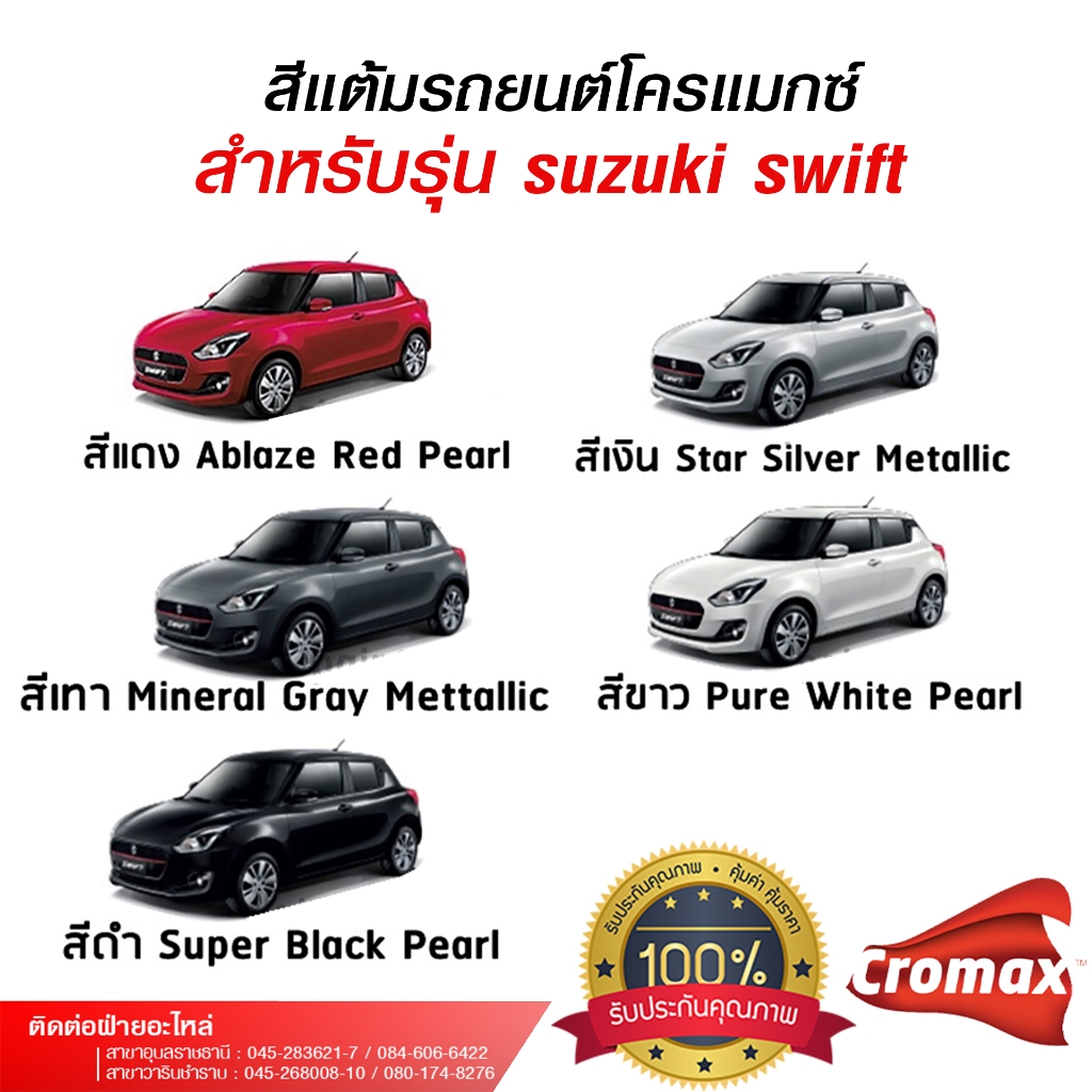 สีแต้มรถยนต์โครแมกซ์ สำหรับรถยนต์ suzuki swift
