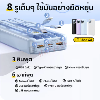 🔥100Wชาร์จเร็ว🔥sunesy power bank 40000mAh แบตสํารอง พาวเวอร์แบงค์ พกพา แบตเตอรี่สำรอง
