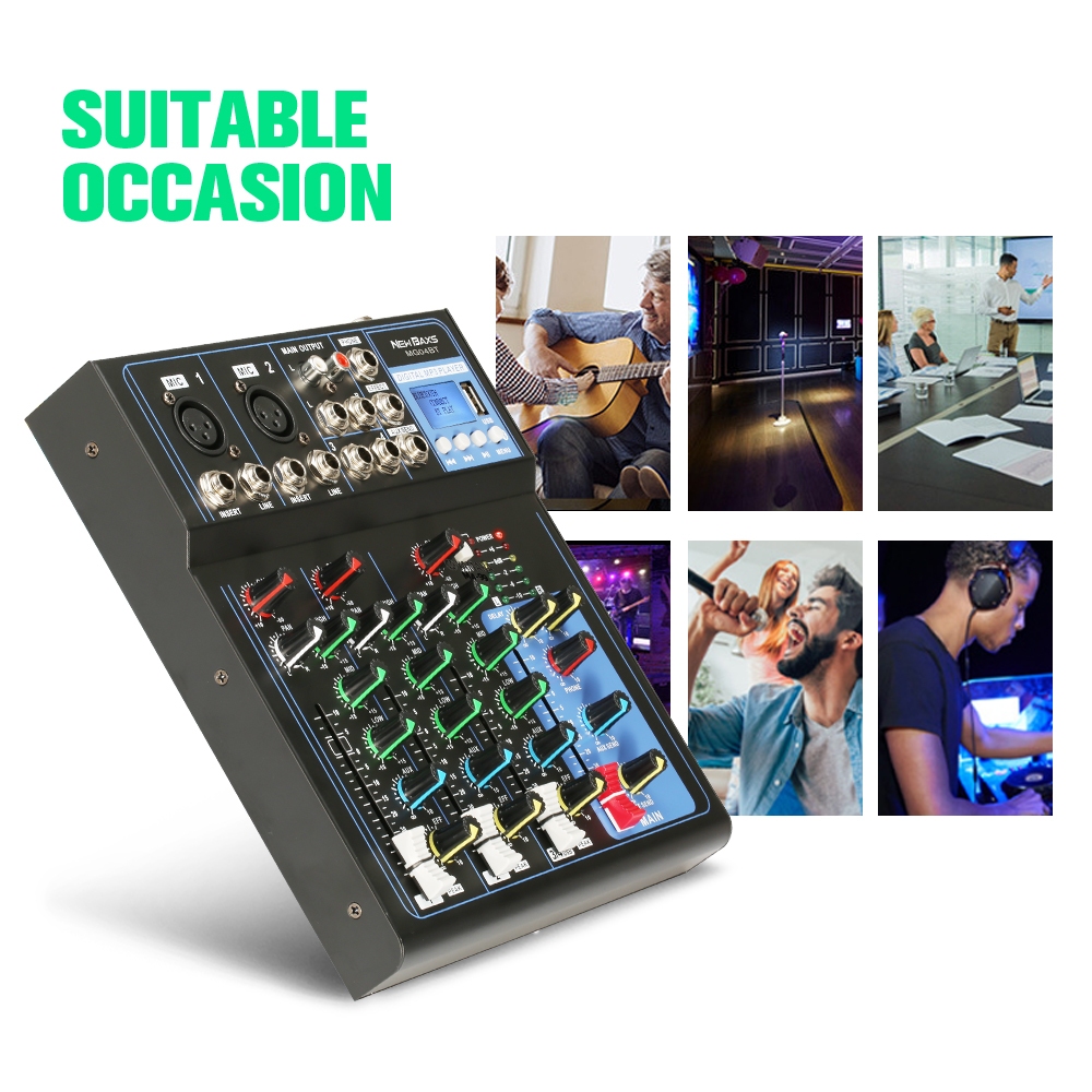 NEW BAXS AUDIO MIXER มิกเซอร์มืออาชีพ 4 ช่อง MG04BT มิกเซอร์ สัญญาณ USB Amplifiers เครื่องขยายเสียง KTV เครื่องขย