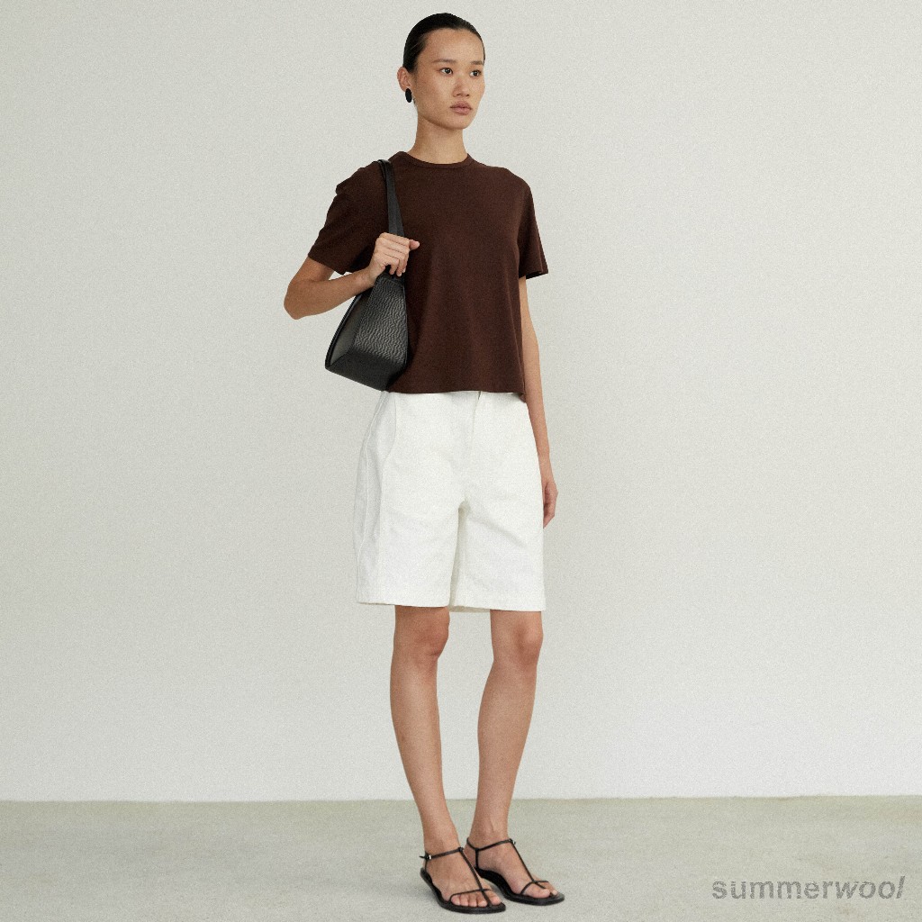 SUMMERWOOL – Vint tee(Brown): Boxy Fit T-Shirt เสื้อยืดผ้านิ่ม ใส่สบาย สีน้ำตาล