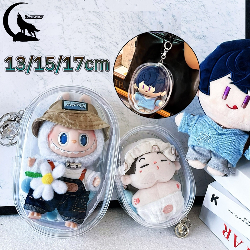 【จัดส่งจากประเทศไทย】กระเป๋าสตางค์ แบบหนา สีโปร่งใส สําหรับใส่ตุ๊กตา Labubu กระเป๋าเก็บตุ๊กตา ถุงพลาสติกใส กันฝุ่นPOPMART