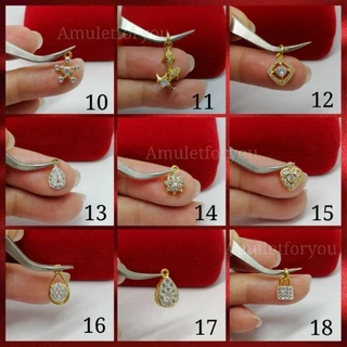 จี้ทอง 18k ฝังเพชรสวิสแท้ (ขนาดเล็ก)​ พร้อมห่วงกลม