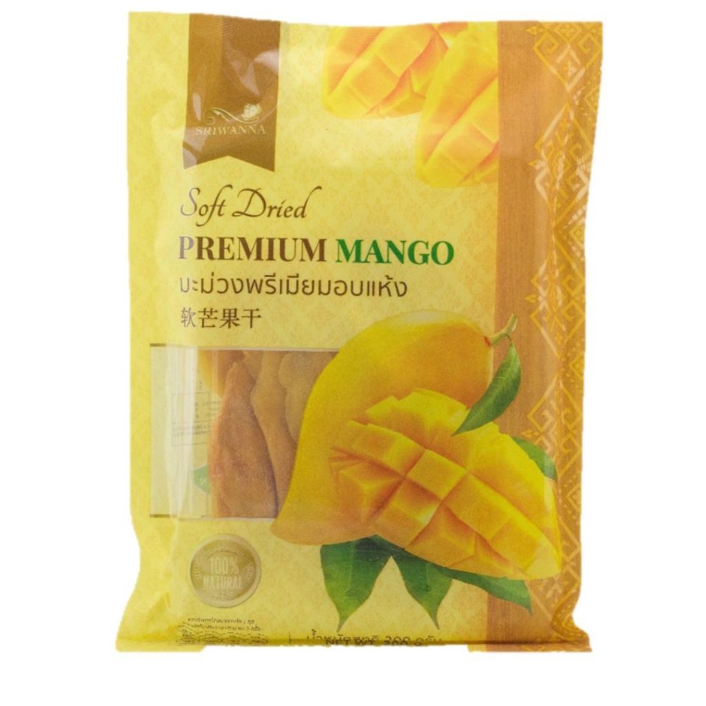 มะม่วงพรีเมี่่ยมอบแห้ง 200 กรัม ซองเหลือง (Soft dried Premium Mango 200g)