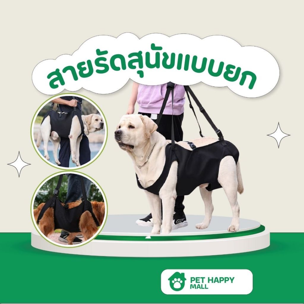 Doglemi สายรัดสุนัขแบบยก ที่พยุงเดินสำหรับสัตว์เลี้ยง ผ้าพยุงสวมขา แบบช่วยยกทั้งตัว