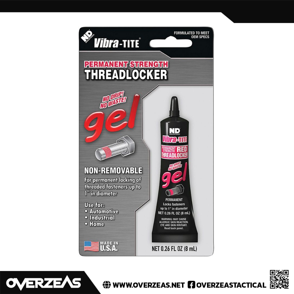 น้ำยาล๊อคเกลียว กันคลาย แรงยึดสูงแบบเจล Vibra-Tite 135 High Strength Gel Threadlocker 8mL,(13508BC)