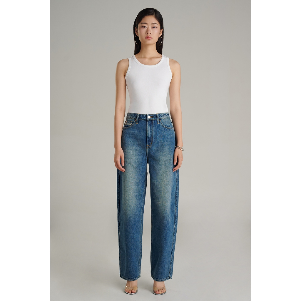 Mc jeans กางเกงยีนส์ผู้หญิง ทรงแบ็คกี้ (Baggy) สียีนส์ฟอกกลาง MFYZ213