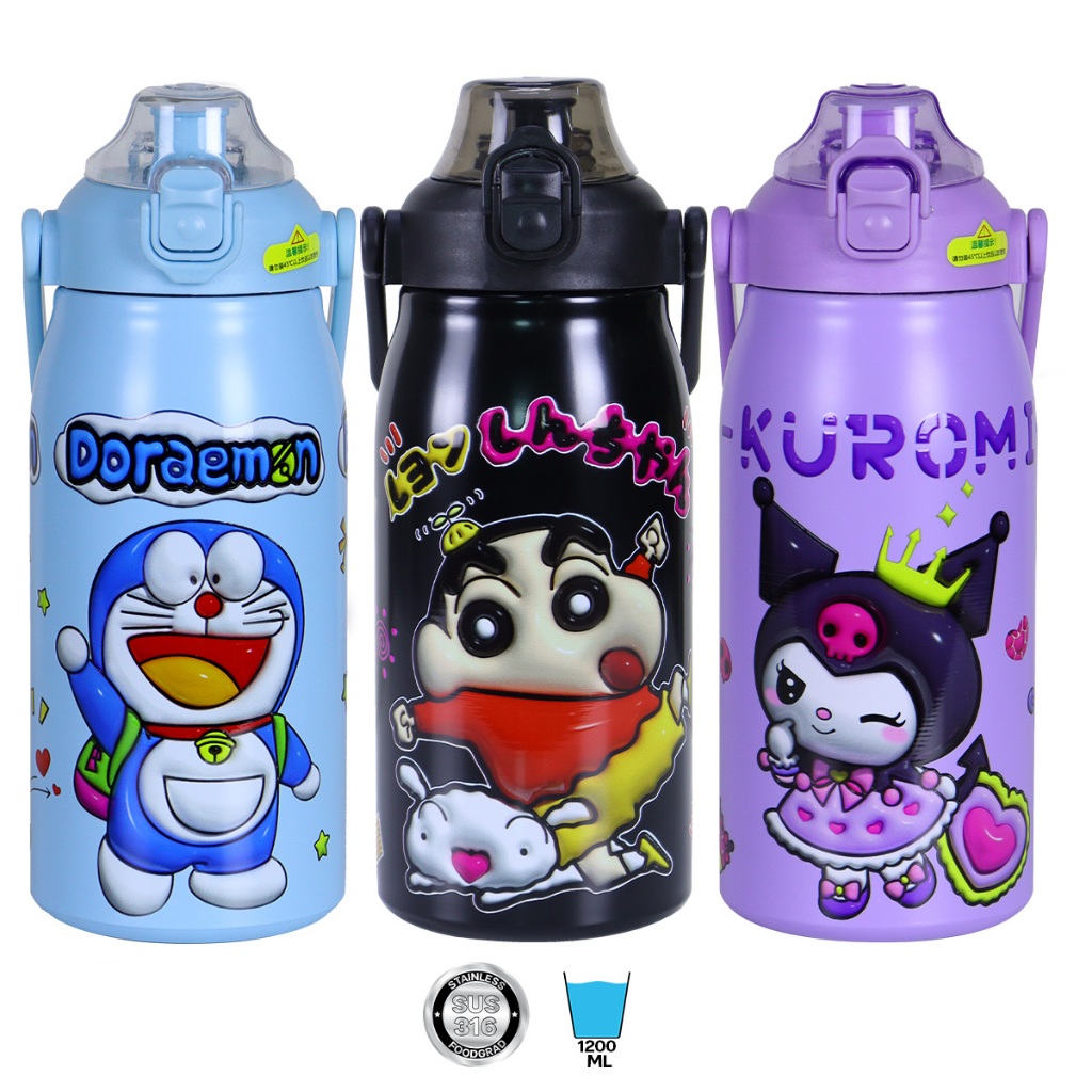 กระบอกน้ำ กระบอกน้ำเก็บเย็น 1200 ML สแตนเลส 316 กระติกสกรีนลายเก็บความเย็น แก้วเก็บความเย็น พร้อมหลอด เก็บน้ำร้อน