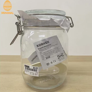 โหลแก้ว โหลดอง มียางกันลมเข้า มีฝาปิด โหลใส่วัตถุดิบ โหลแก้วสุดฮิตจากอีเกีย Glass Jar Korken IKEA