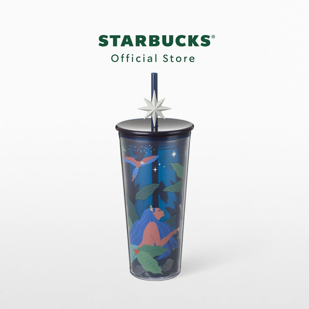 Starbucks Siren & Woodland Guardian Night Cold Cup 16oz. ทัมเบลอร์สตาร์บัคส์พลาสติก ขนาด 16ออนซ์ A11157050