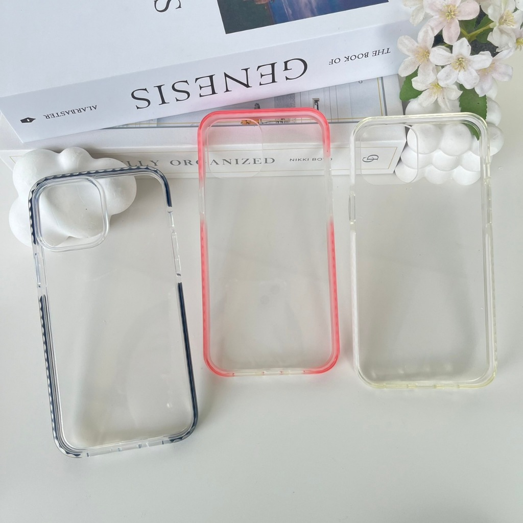 Case เคสใสขอบสี ขอบพรีเมียม กันกระแทก หลังแข็งขอบนิ่ม สำหรับ iphone X Xsmax Xr 11 11pro 11promax 12mini 12 12pro 13