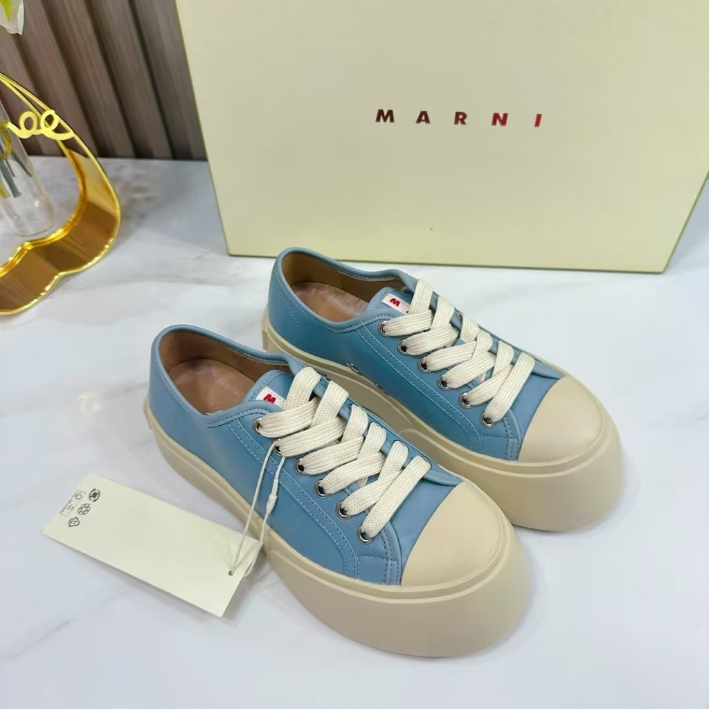 MARNI รองเท้าเพิ่มความสูงสำหรับผู้หญิงสไตล์ดีไซน์ใหม่ทันสมัยเรียบง่าย - ขนาด: 35-41